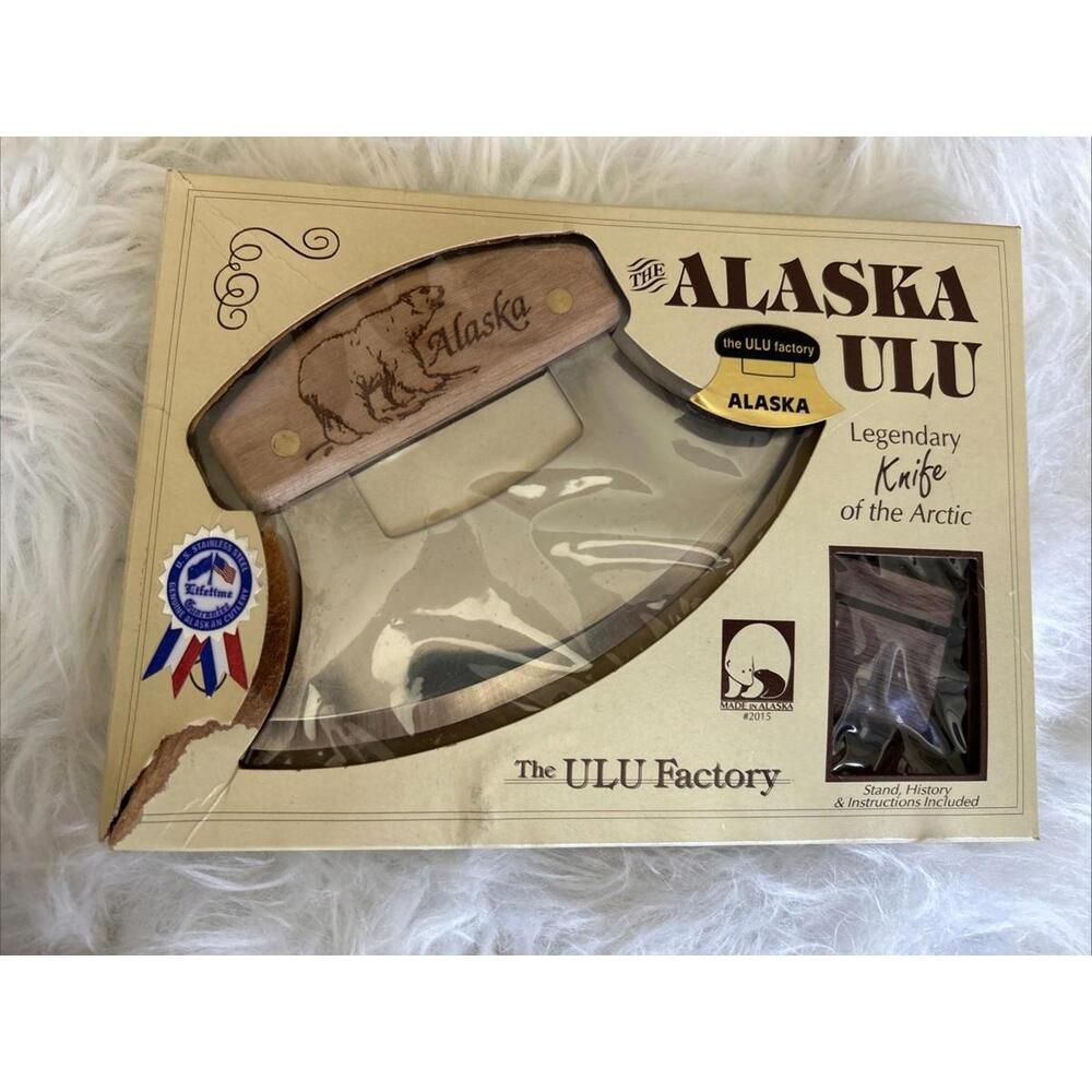 Alaska ULU Legendary Knife of the Arctic 1993  Wood Handle W/Bear Open Box READ - Picture 7 of 7